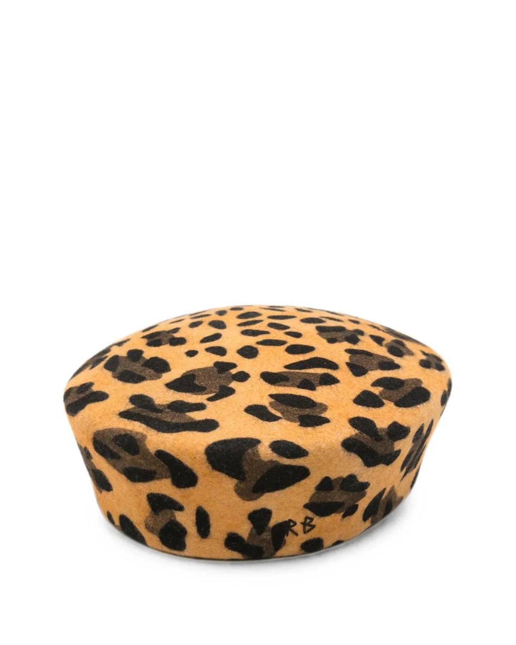 Ruslan Baginskiy Metallic Leopard-Print Wool Beret