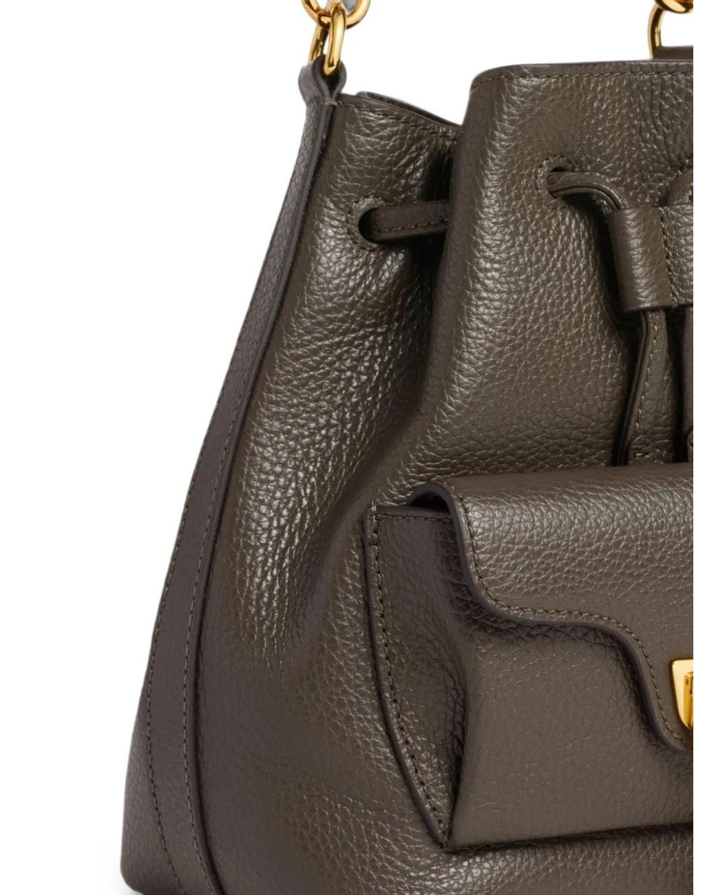 Coccinelle Brown Beat Generation Grained Leather Bucket Bag