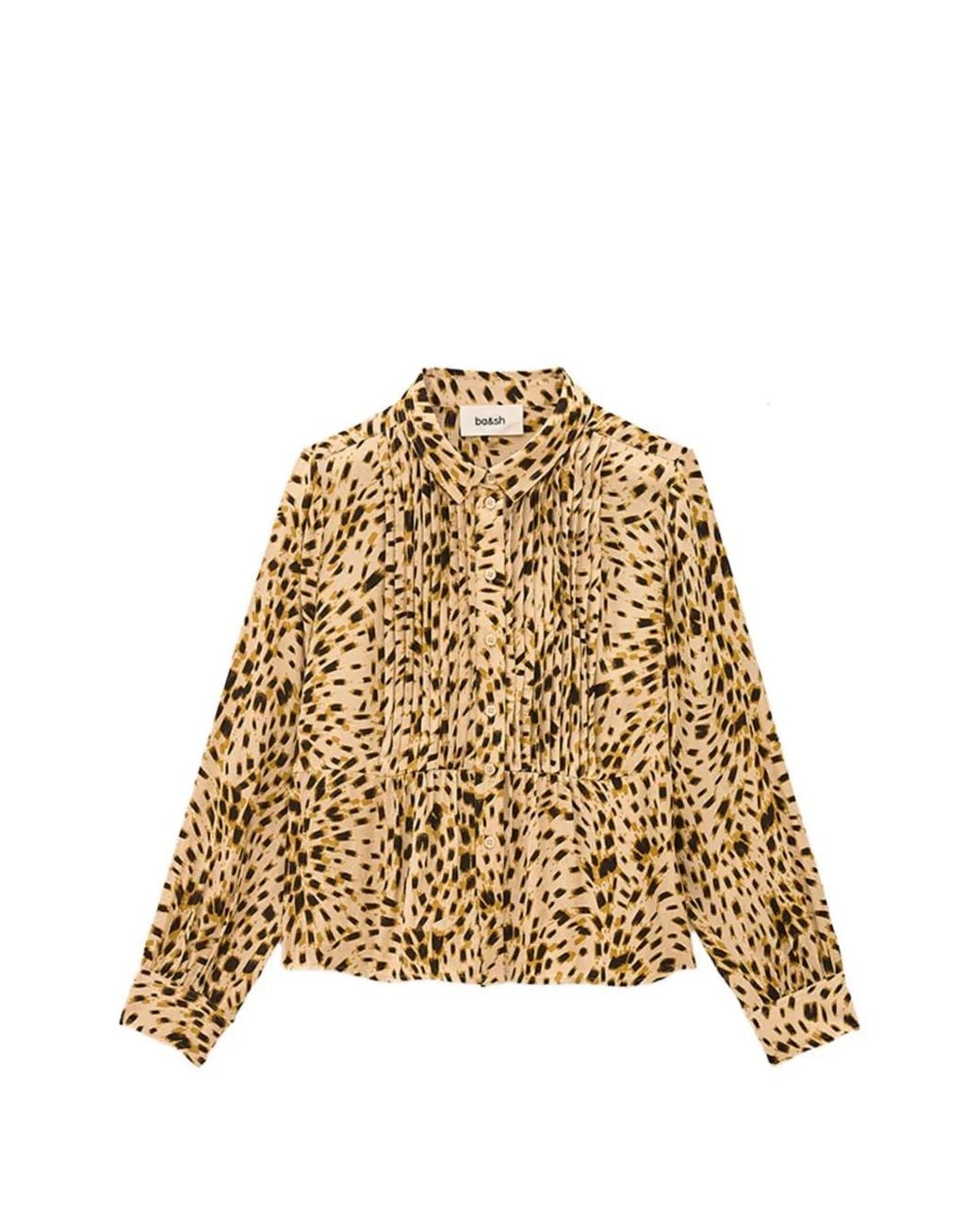 Ba&sh Metallic Hony Pleated Animal-Print Shirt