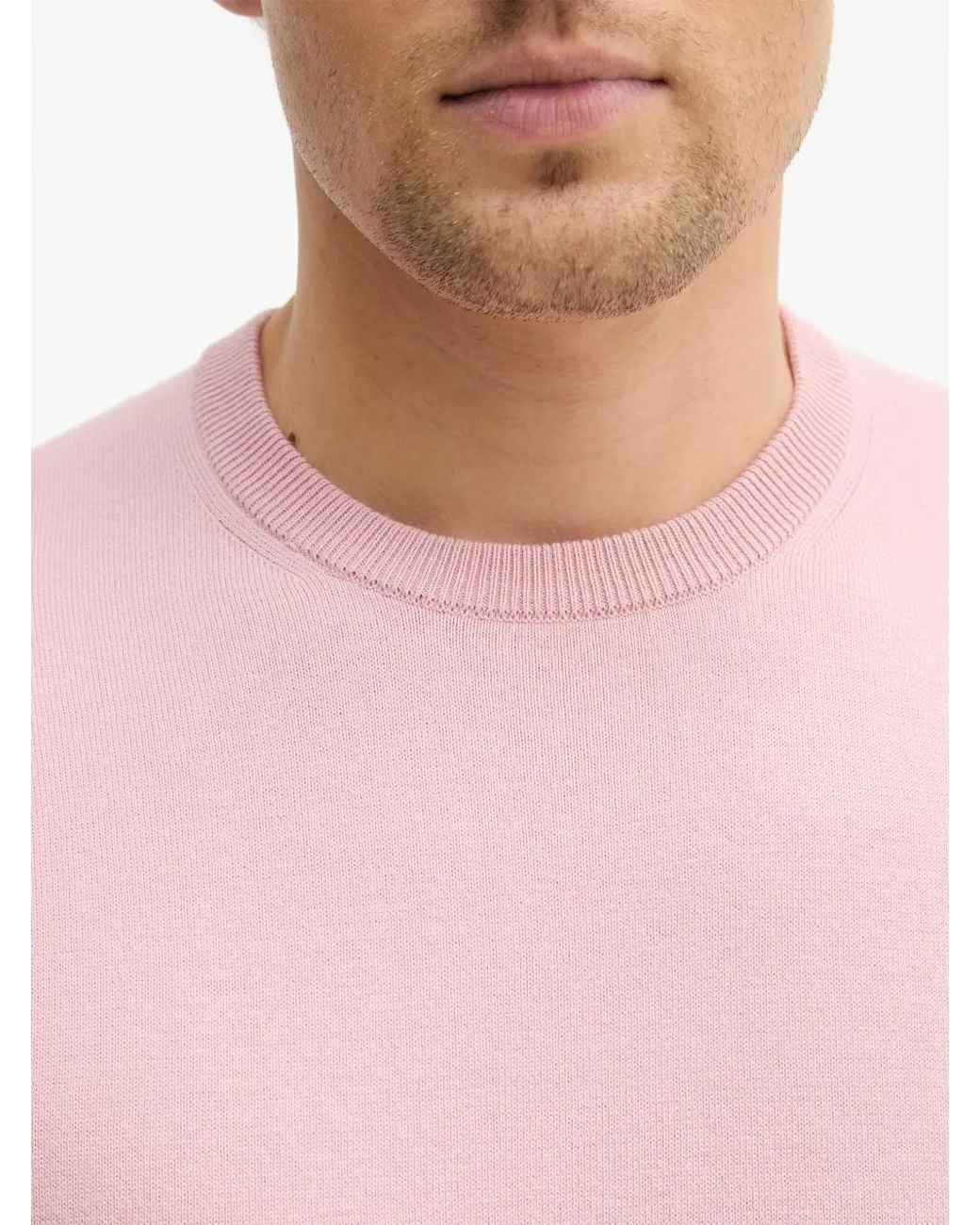 Benetton Pink Crew-Neck Sweater for men