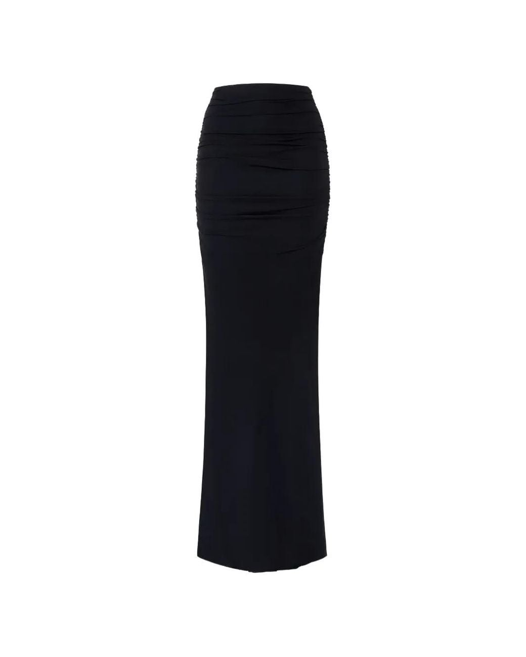 Elisabetta Franchi Black Ruched Maxi Skirt