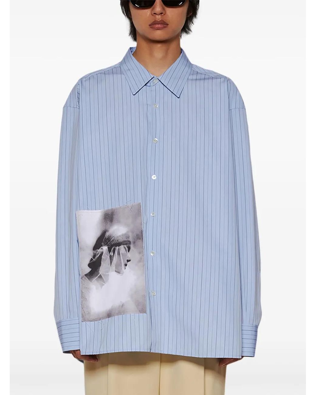 Lanvin Blue Ample Imprimé Archives Shirt for men