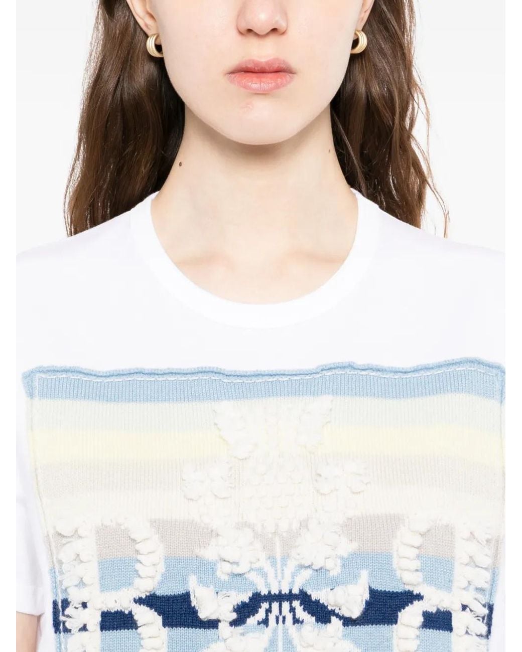 Barrie White Cashmere Patch Logo T-Shirt