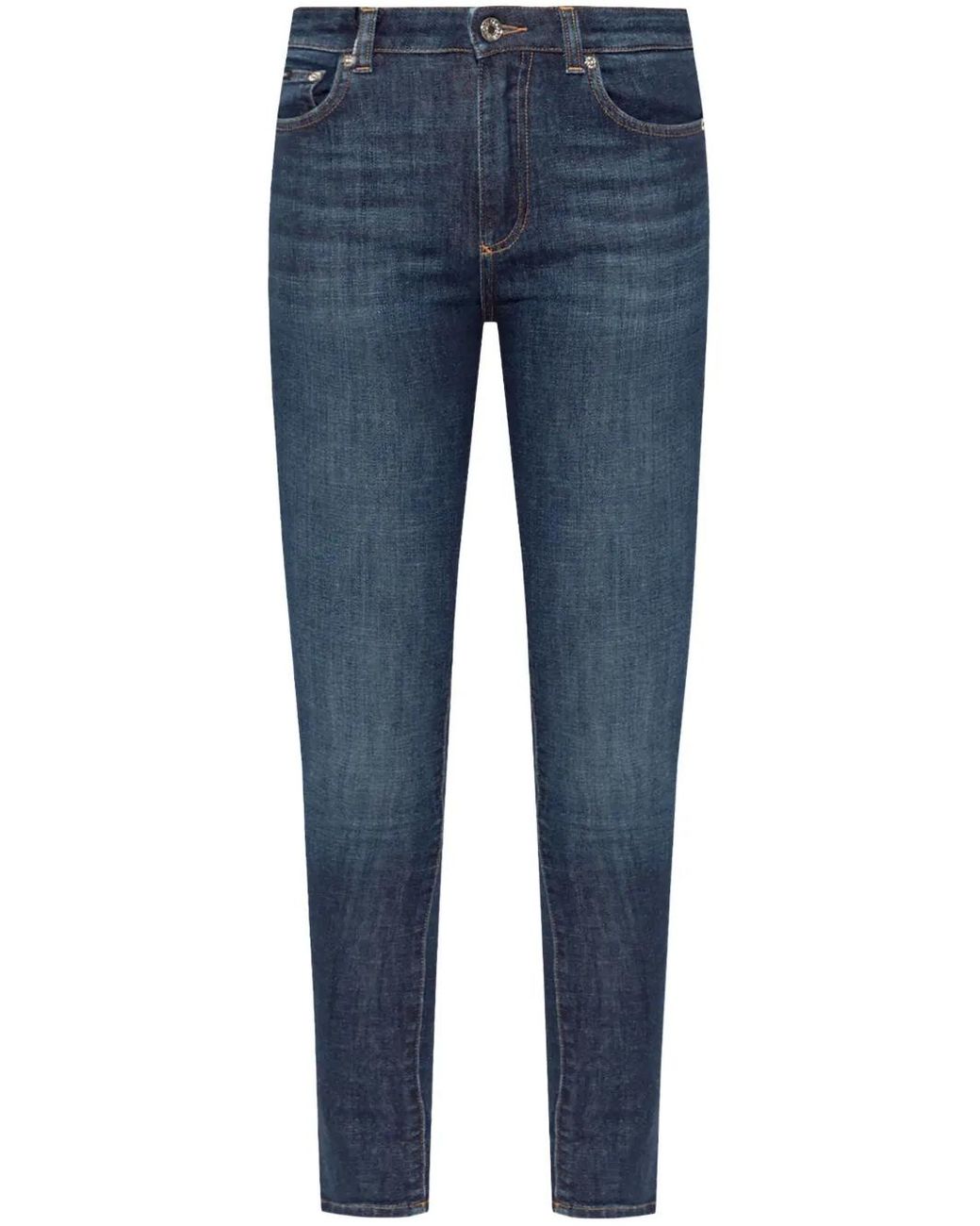 Dolce & Gabbana Blue Logo-Plaque Skinny Jeans
