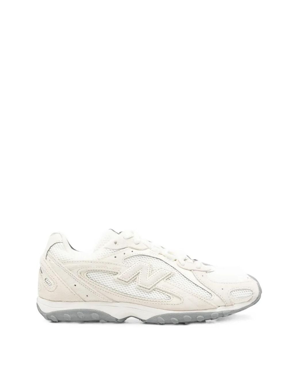 New Balance White Paneled Mesh Sneakers