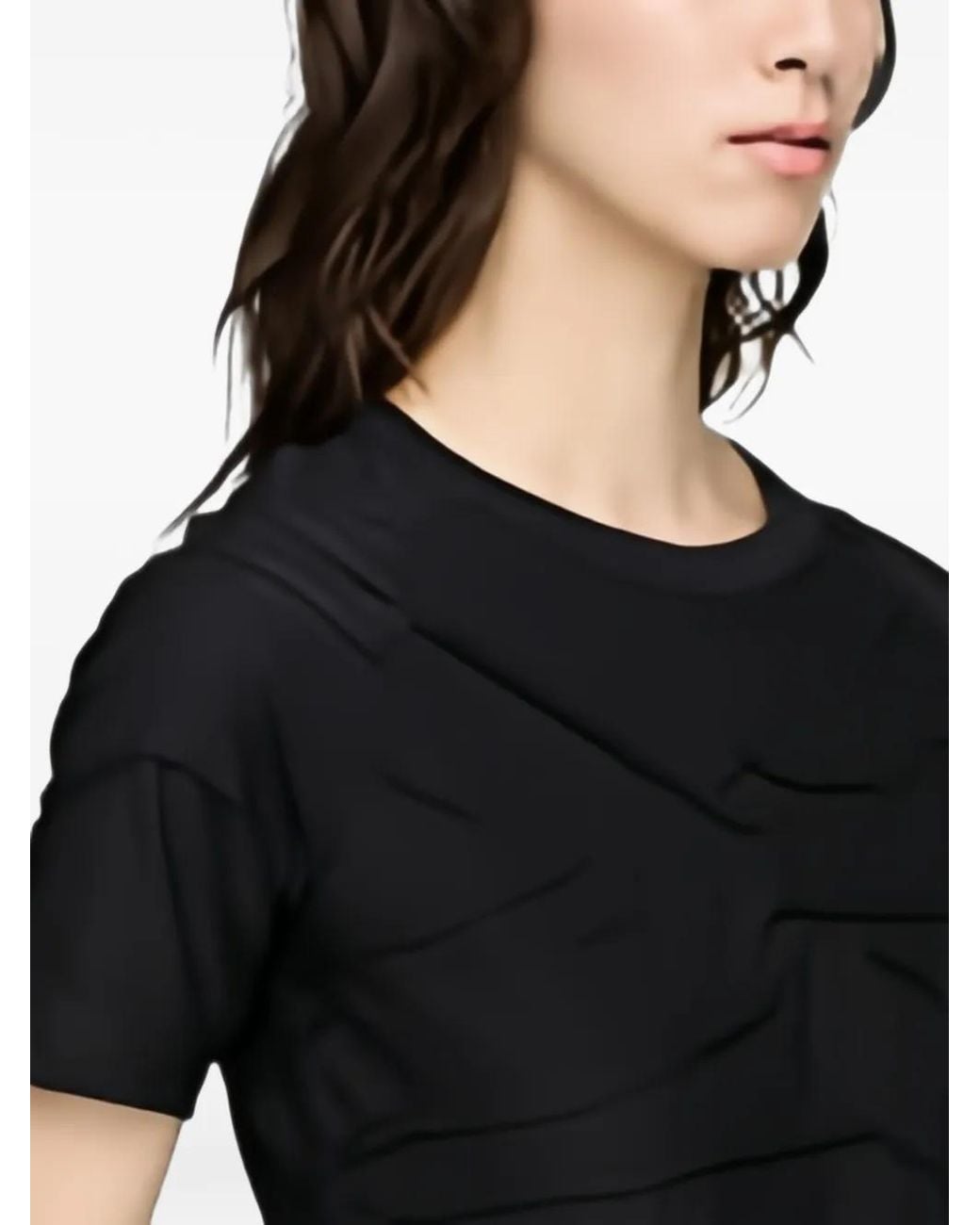 Y-3 Black Pleated Short-Sleeve T-Shirt