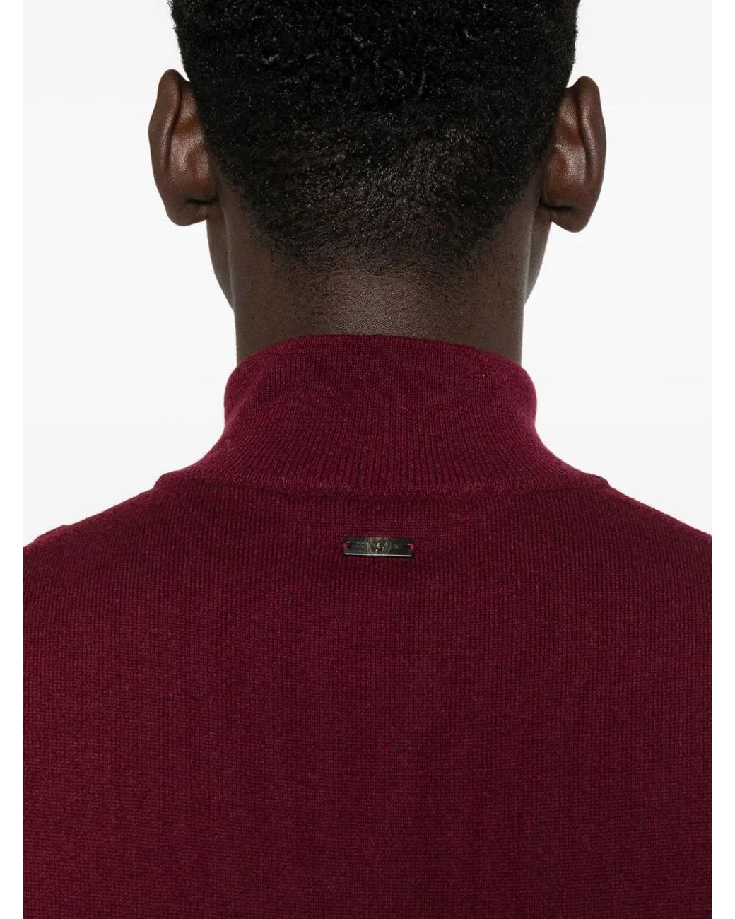Corneliani Red High-Neck Half-Zip Jumper for men