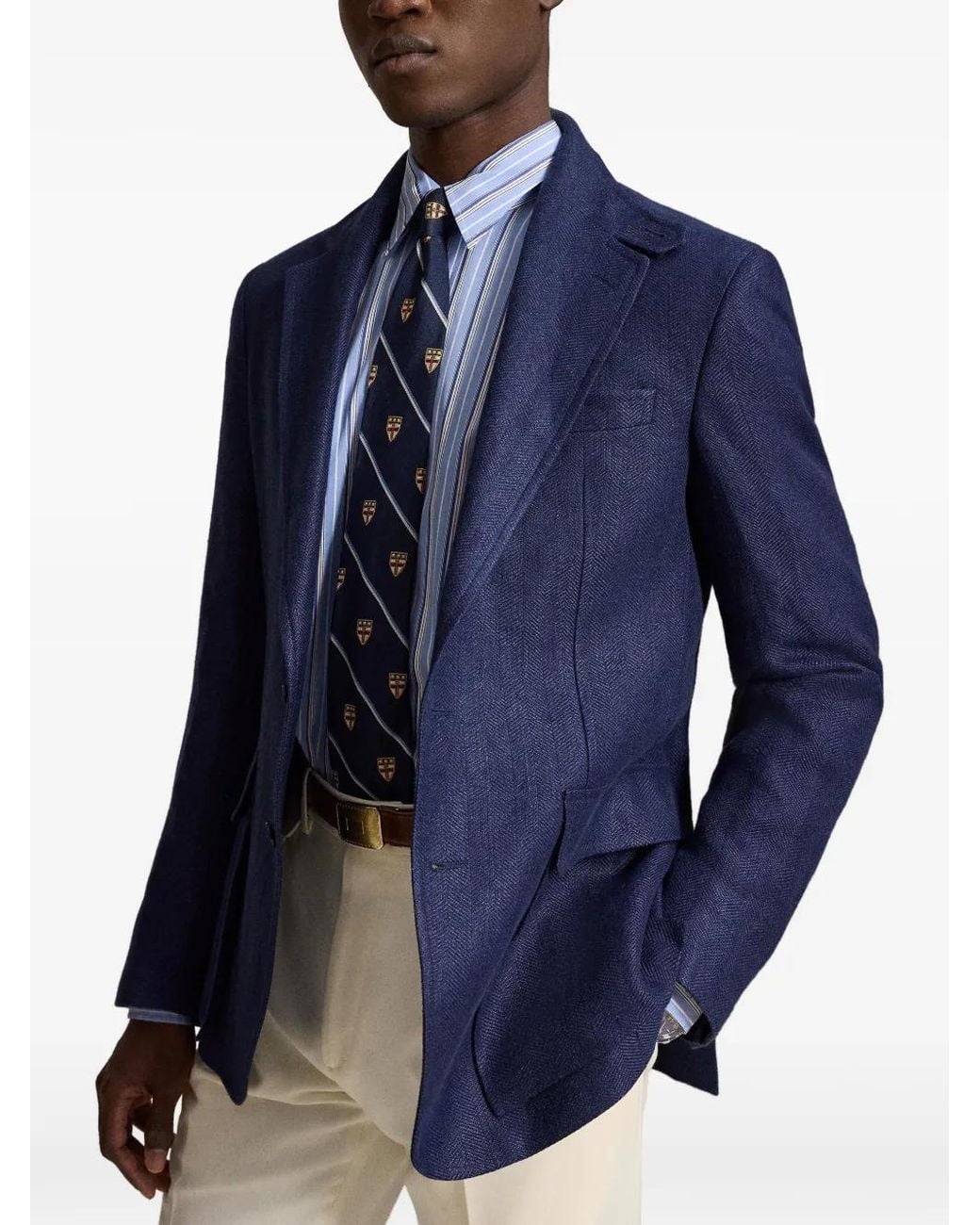 Polo Ralph Lauren Blue Rl67 Herringbone Jacket for men