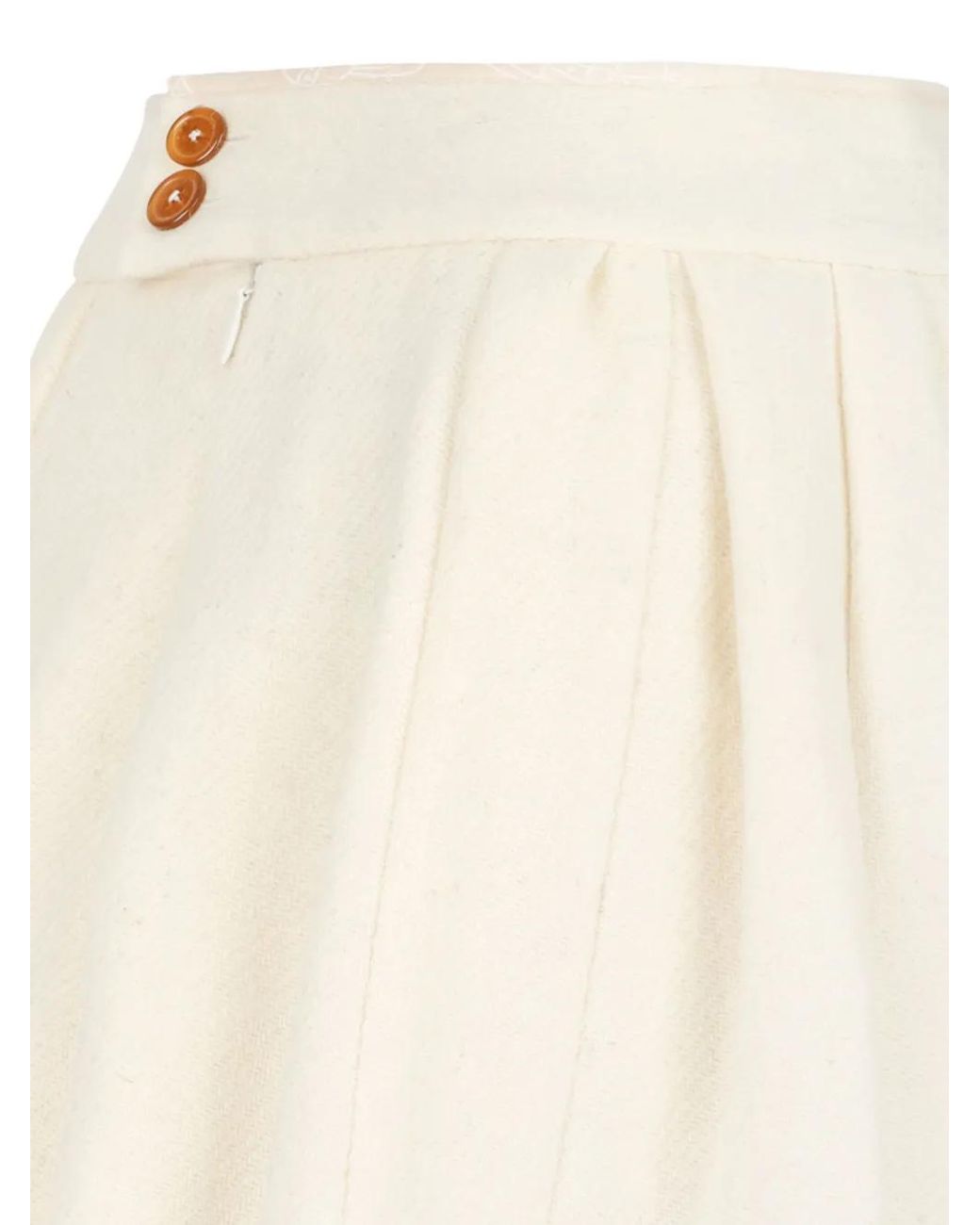 Vivienne Westwood Natural Button Pleated Skirt