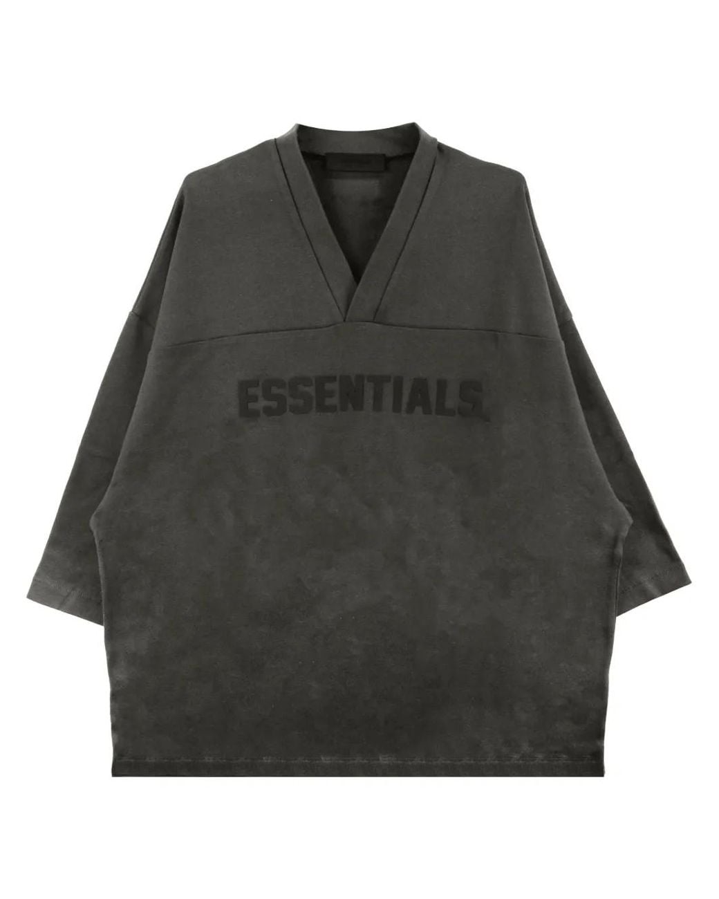 Fear Of God Black Logo-Print V-Neck T-Shirt for men