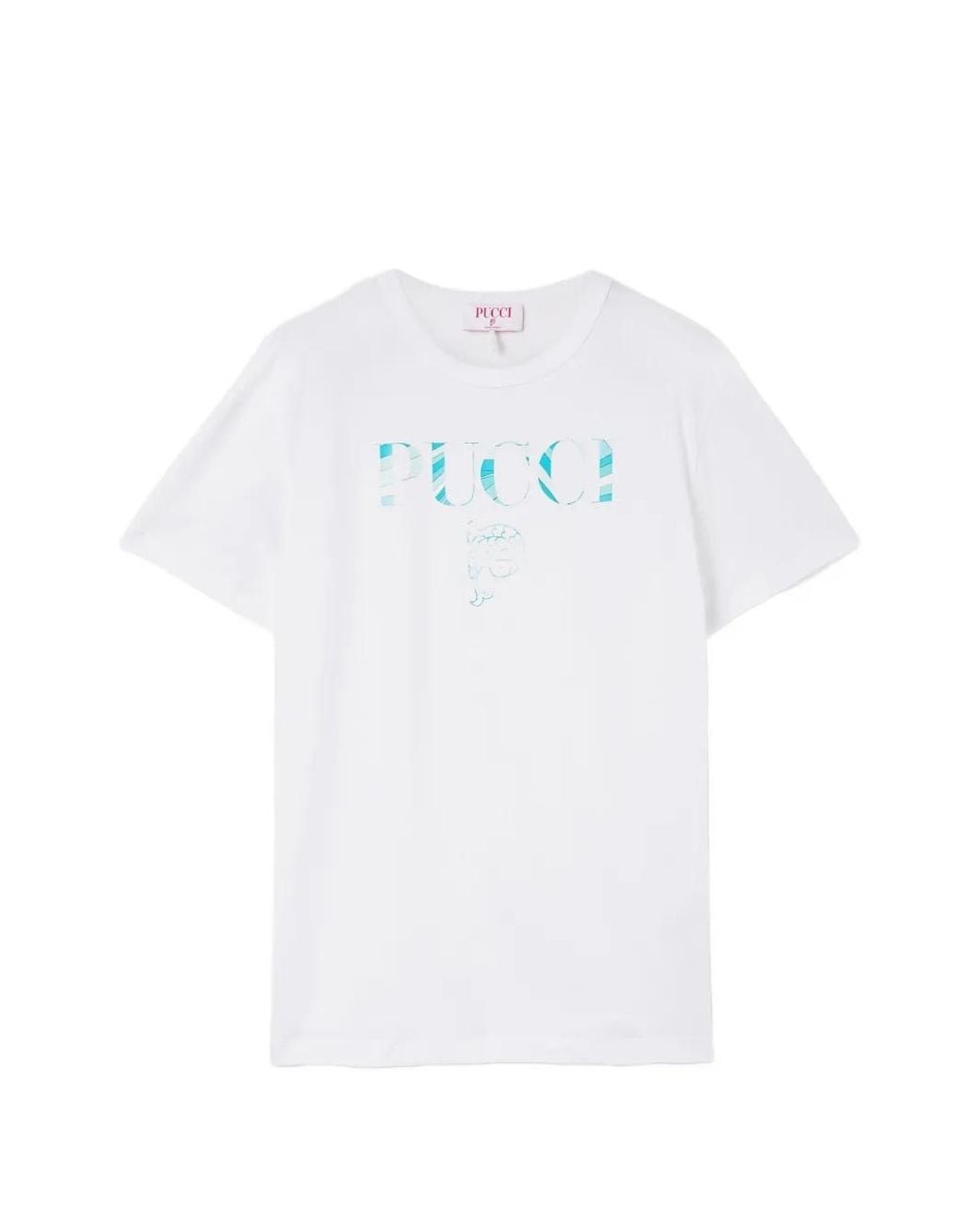 Emilio Pucci White T-Shirt En Coton À Logo