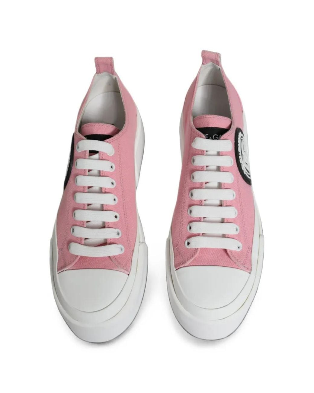 Dolce & Gabbana Pink Logo-Patch Platform Sneakers