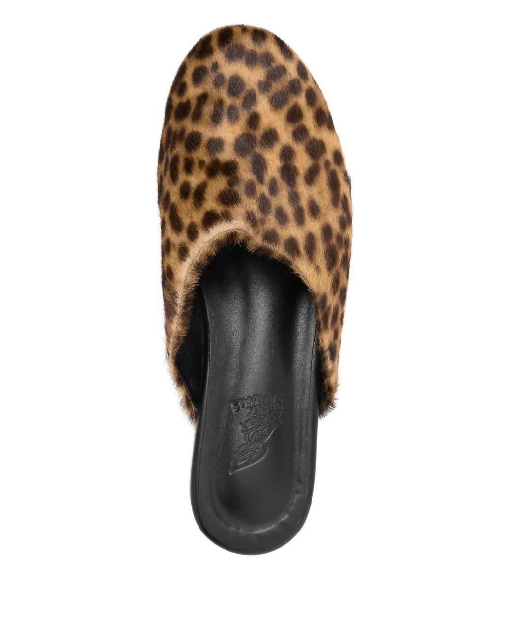 Ancient Greek Sandals Brown Leopard-Print Mules