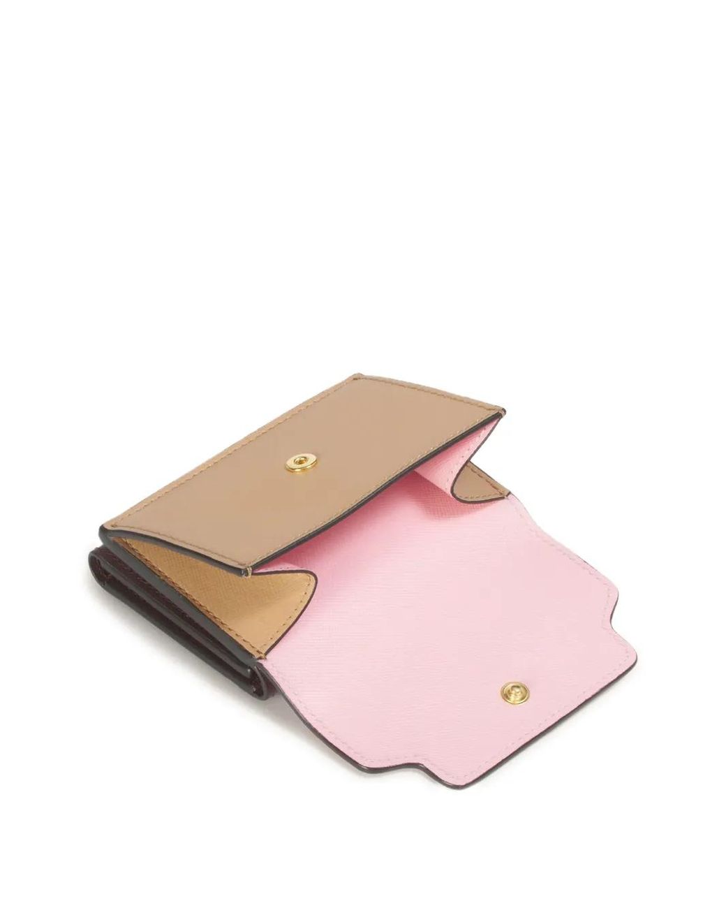 Marni Pink Tri-Fold Saffiano-Leather Wallet