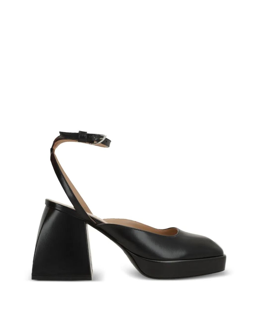 NODALETO Black Bulla Jones Ankle-Strap Pumps