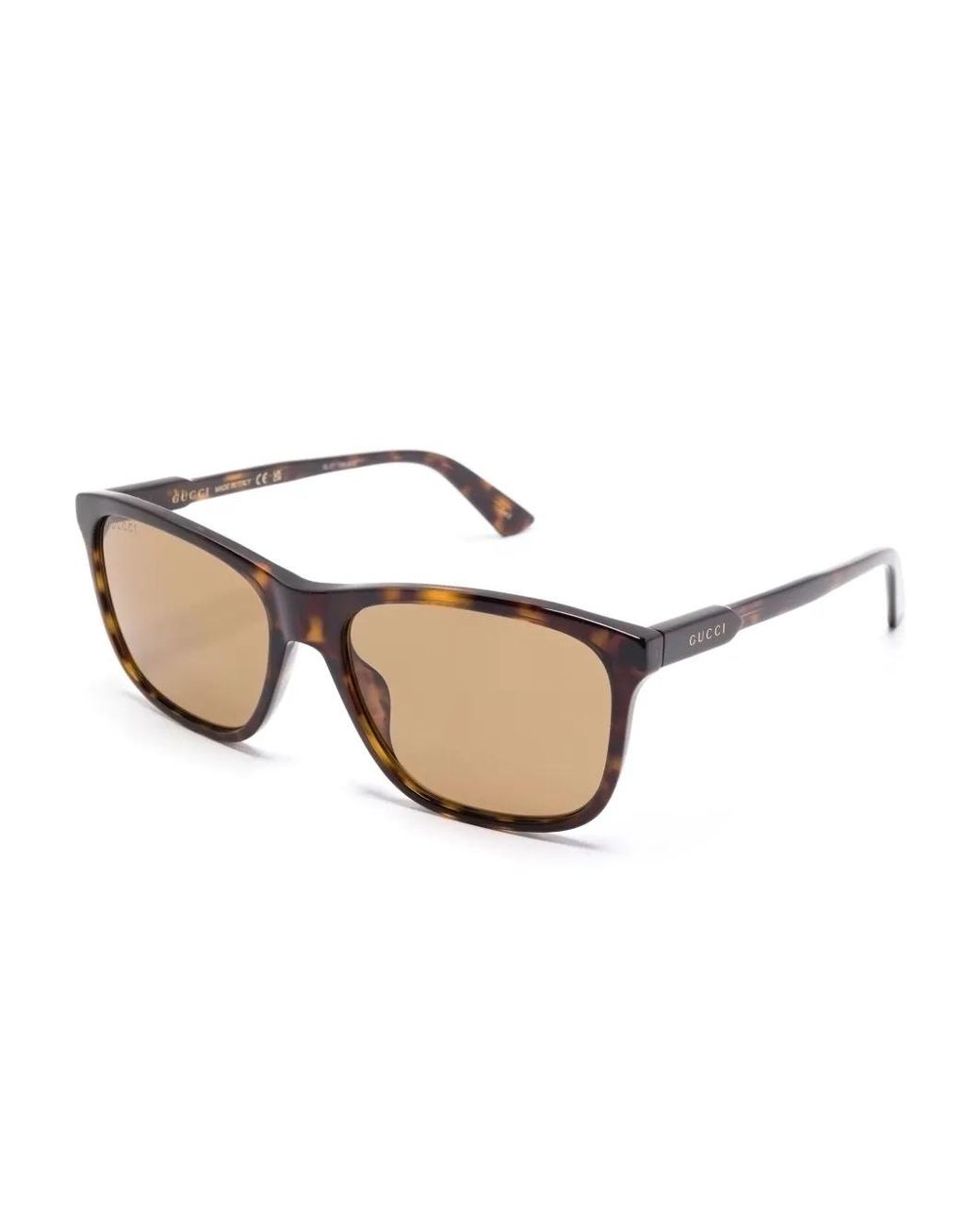 Gucci Natural Rectangle-Frame Sunglasses
