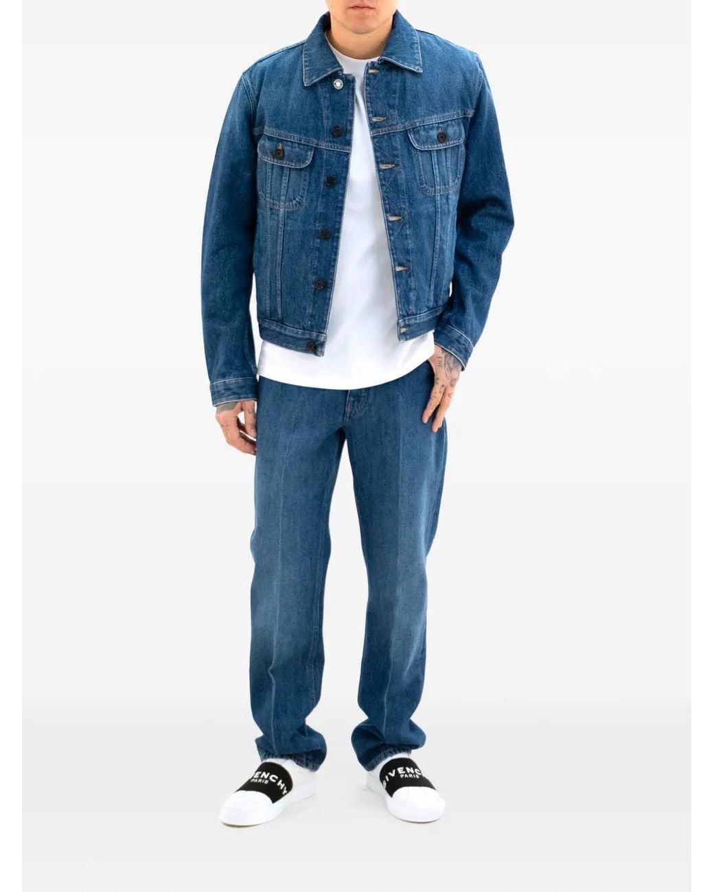 Givenchy Blue Buttoned Denim Jacket for men