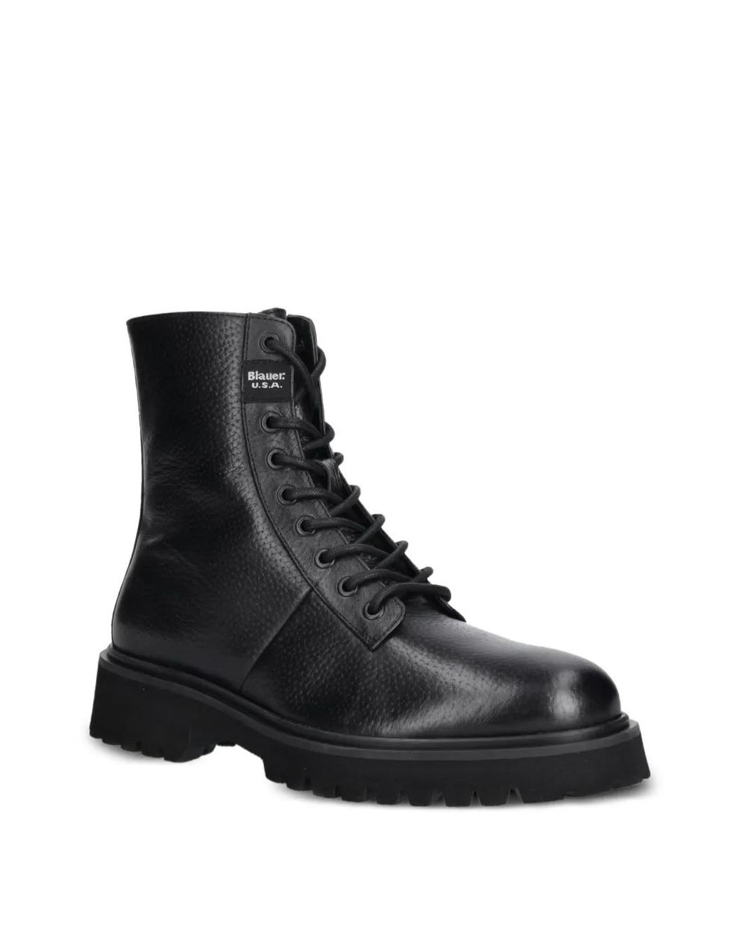 Blauer Black Buxton Leather Boots for men