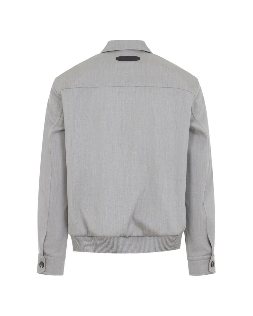 Brioni Gray Wool Zip-Up Jacket for men