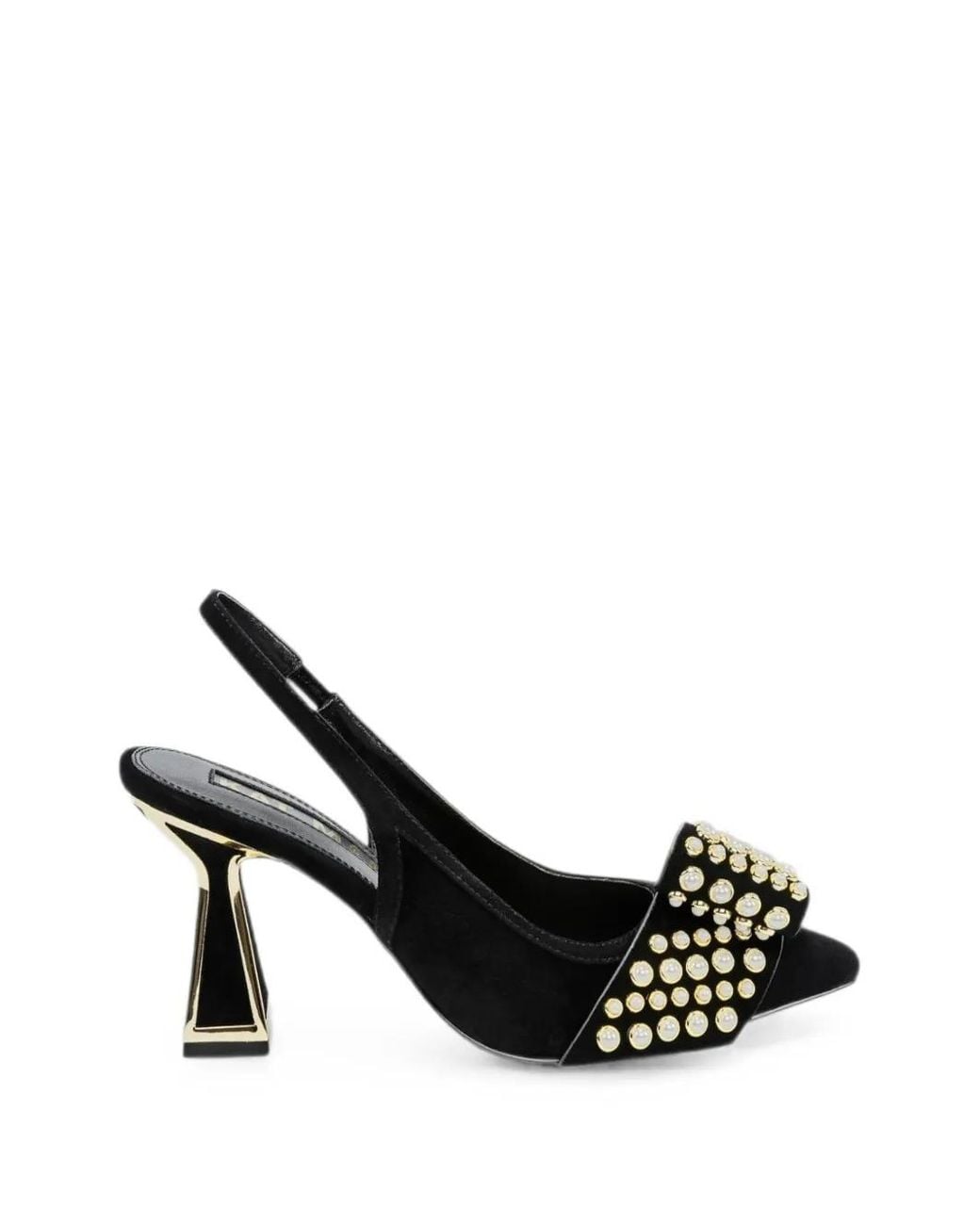 Kat Maconie Black Jen Embellished Slingback Pumps