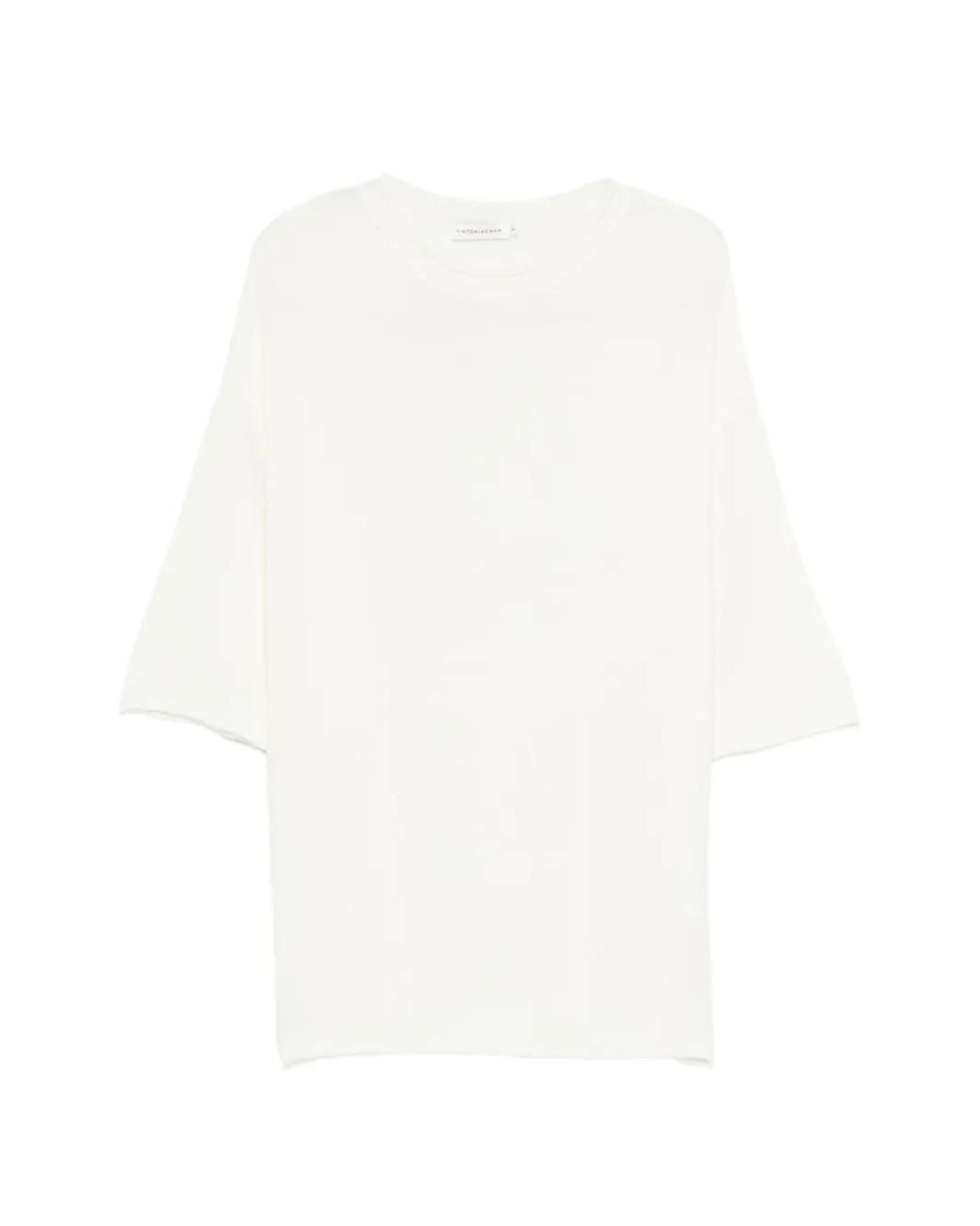 Viktoria Chan White Tatiana Short-Sleeve Sweater
