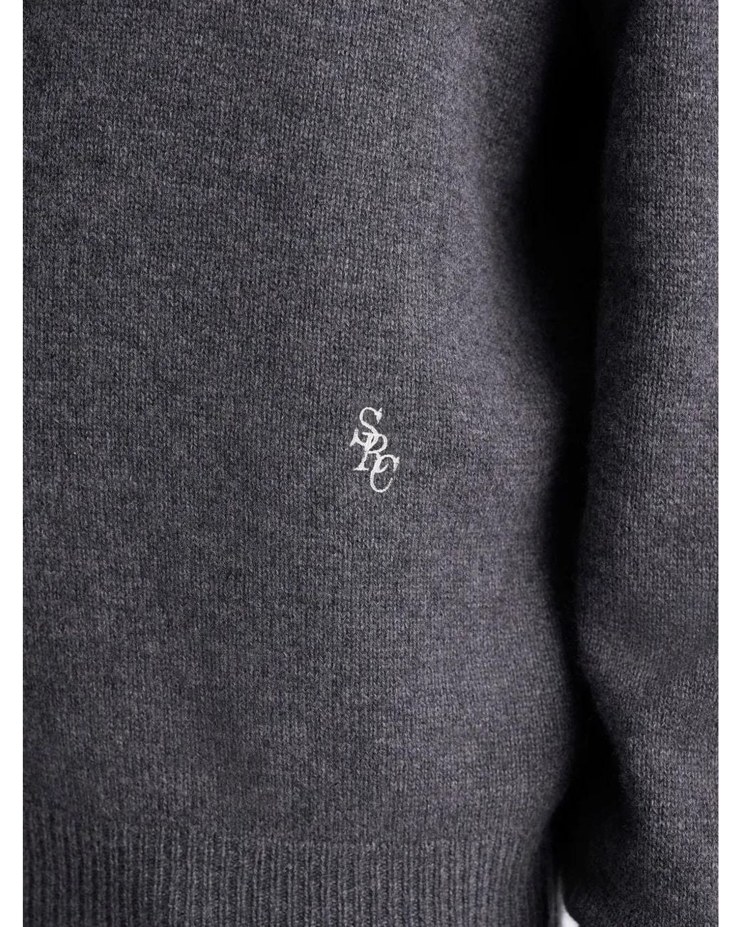 Sporty & Rich Gray Logo Sweater for men