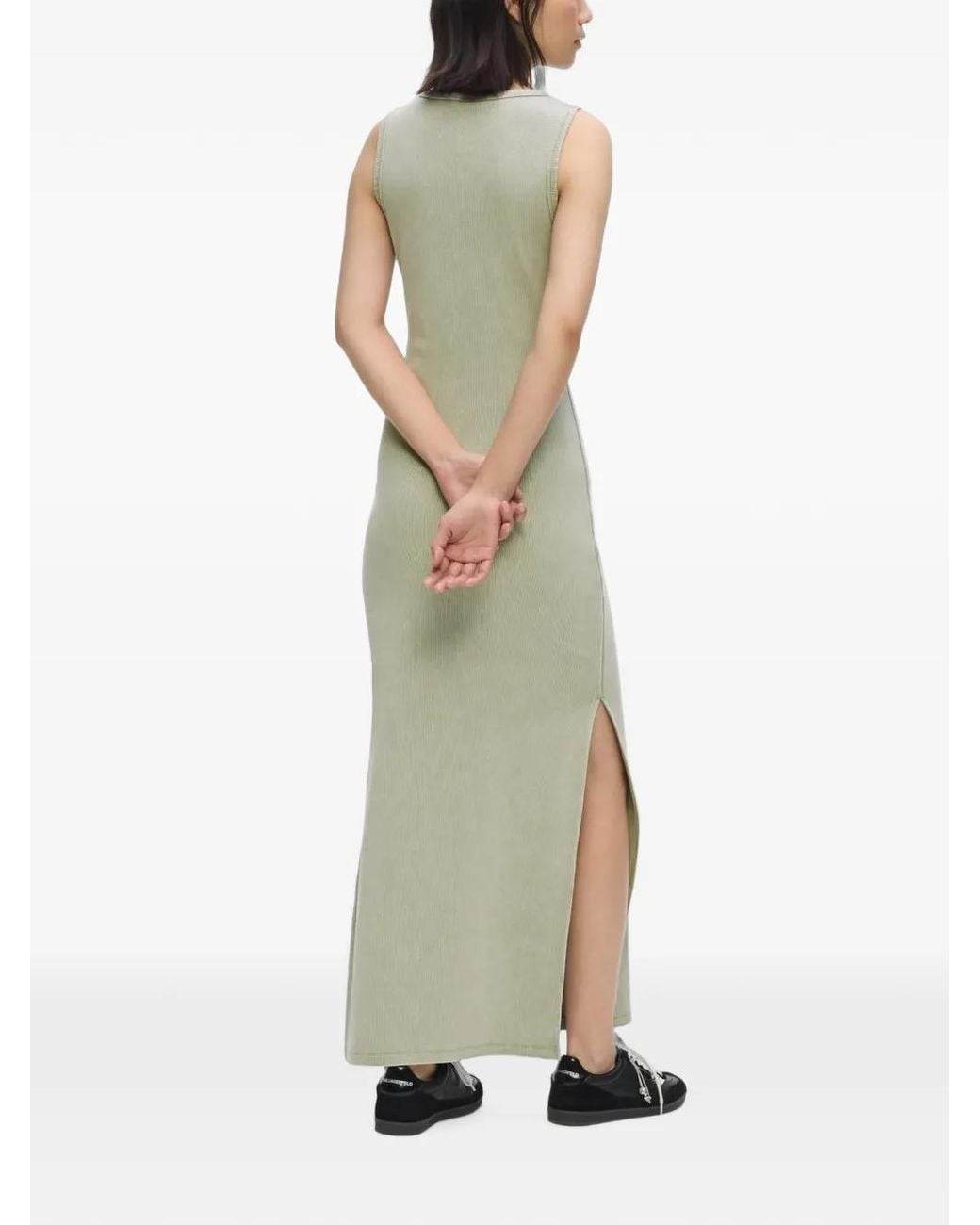 Karl Lagerfeld White Washed Ribbed Tank Dress