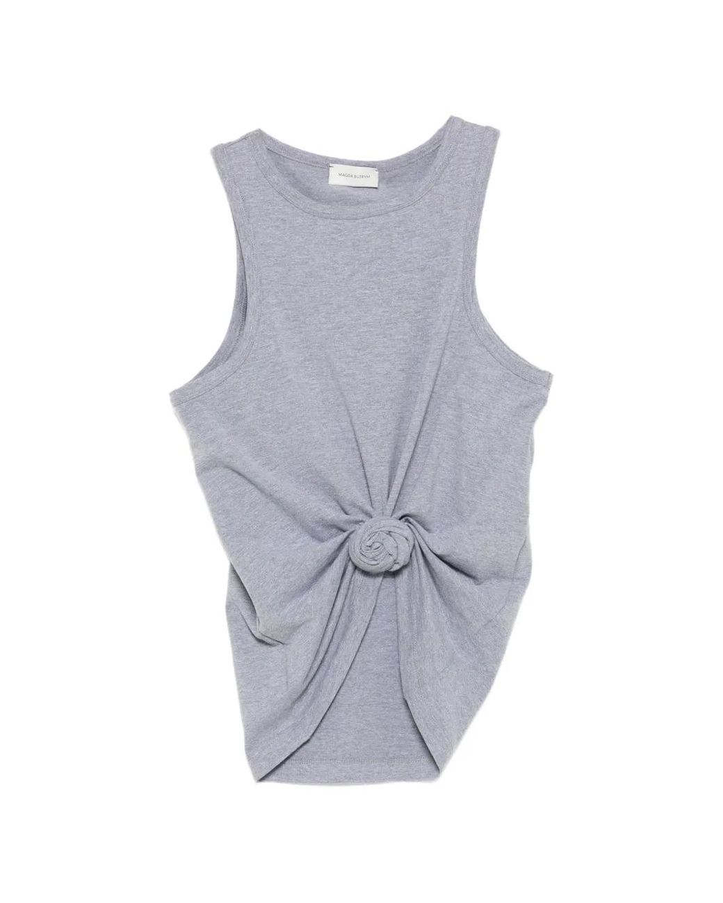 Magda Butrym Gray Rosette-Detail Tank Top