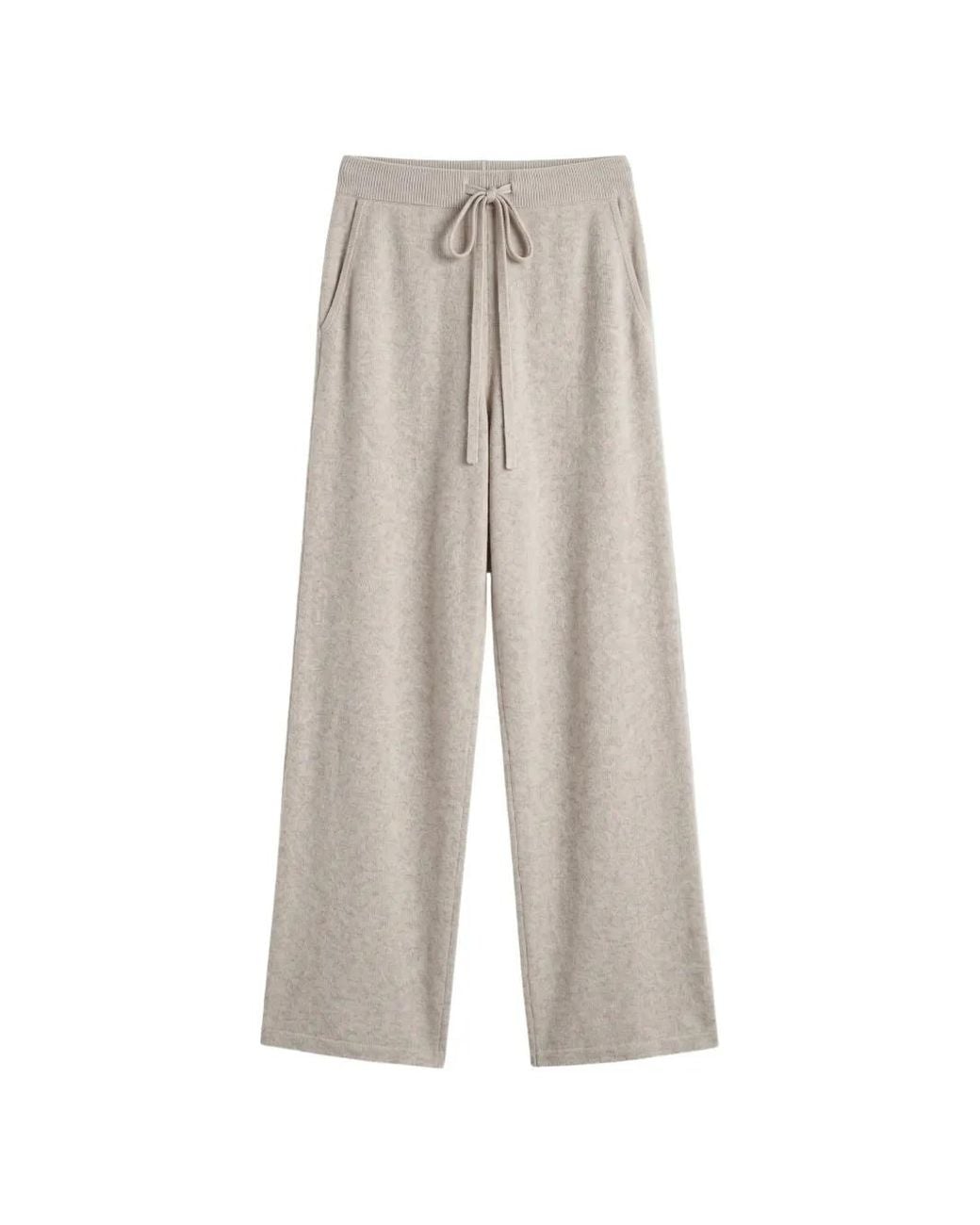 Chinti & Parker White Wide-Leg Cashmere Trousers