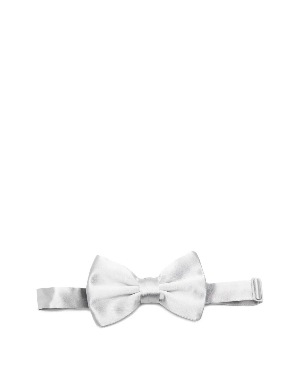 Giorgio Armani White Silk Bow Tie for men
