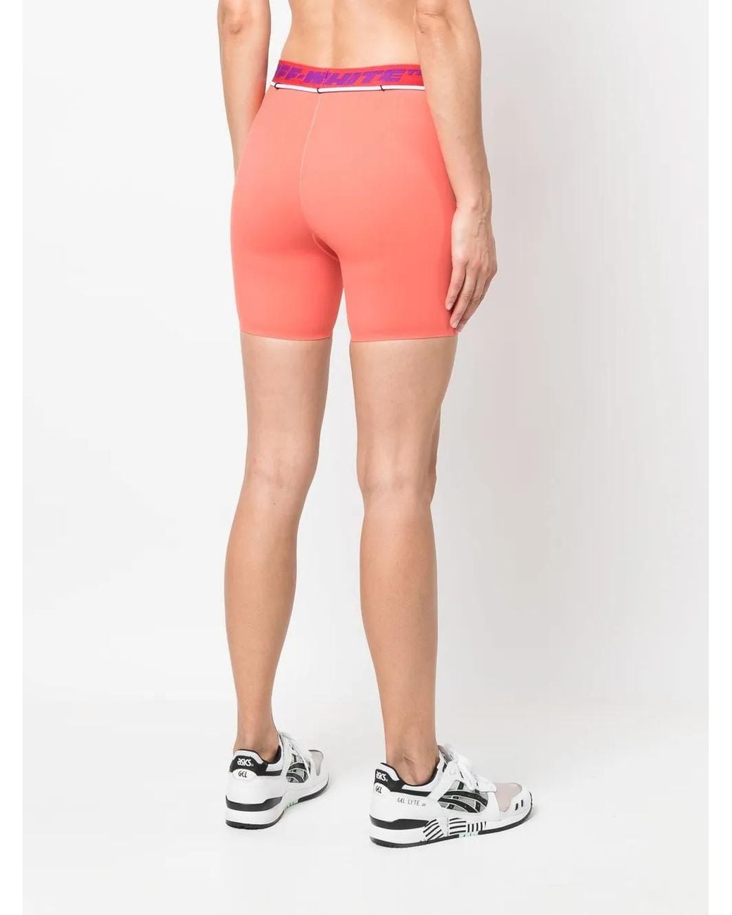 Off-White c/o Virgil Abloh Orange Short De Sport À Bande Logo