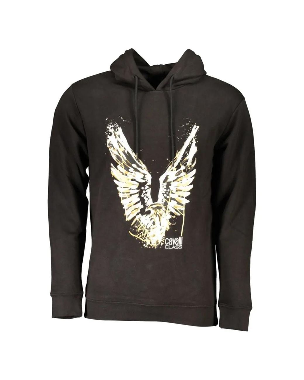 Roberto Cavalli Black Eagle-Print Hoodie for men