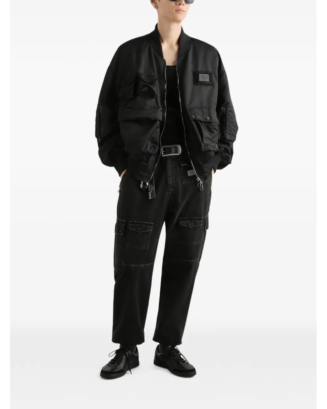 Dolce & Gabbana Black Nylon Gabardine Jacket for men