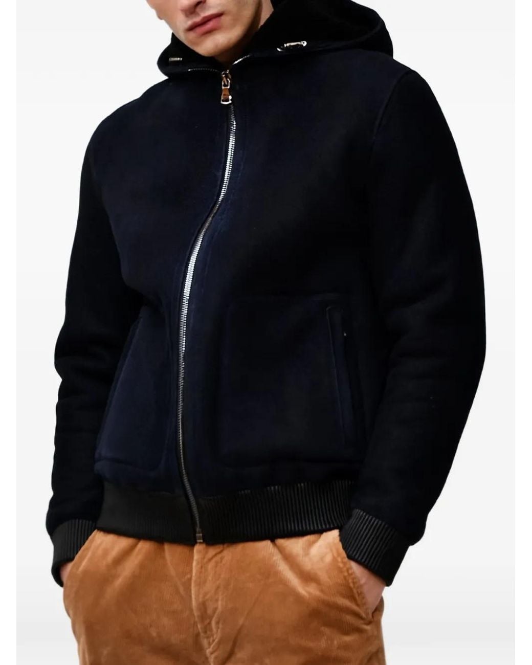 Poche Paris Blue Hooded Zip-Up Jacket for men