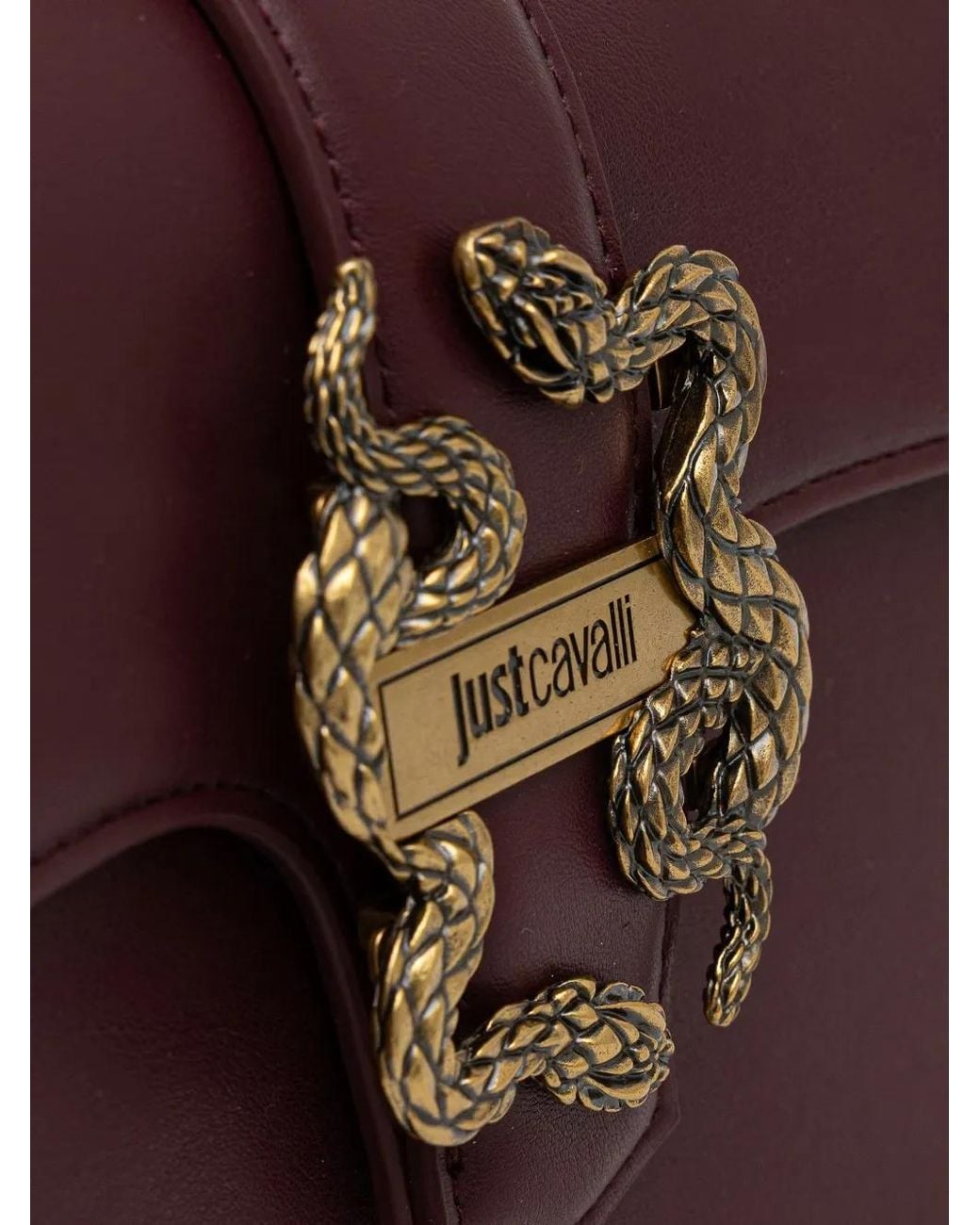 Just Cavalli Purple Snake-Plaque Shoulder Bag