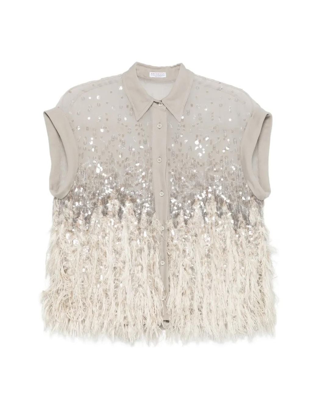 Brunello Cucinelli White Silk Shirt