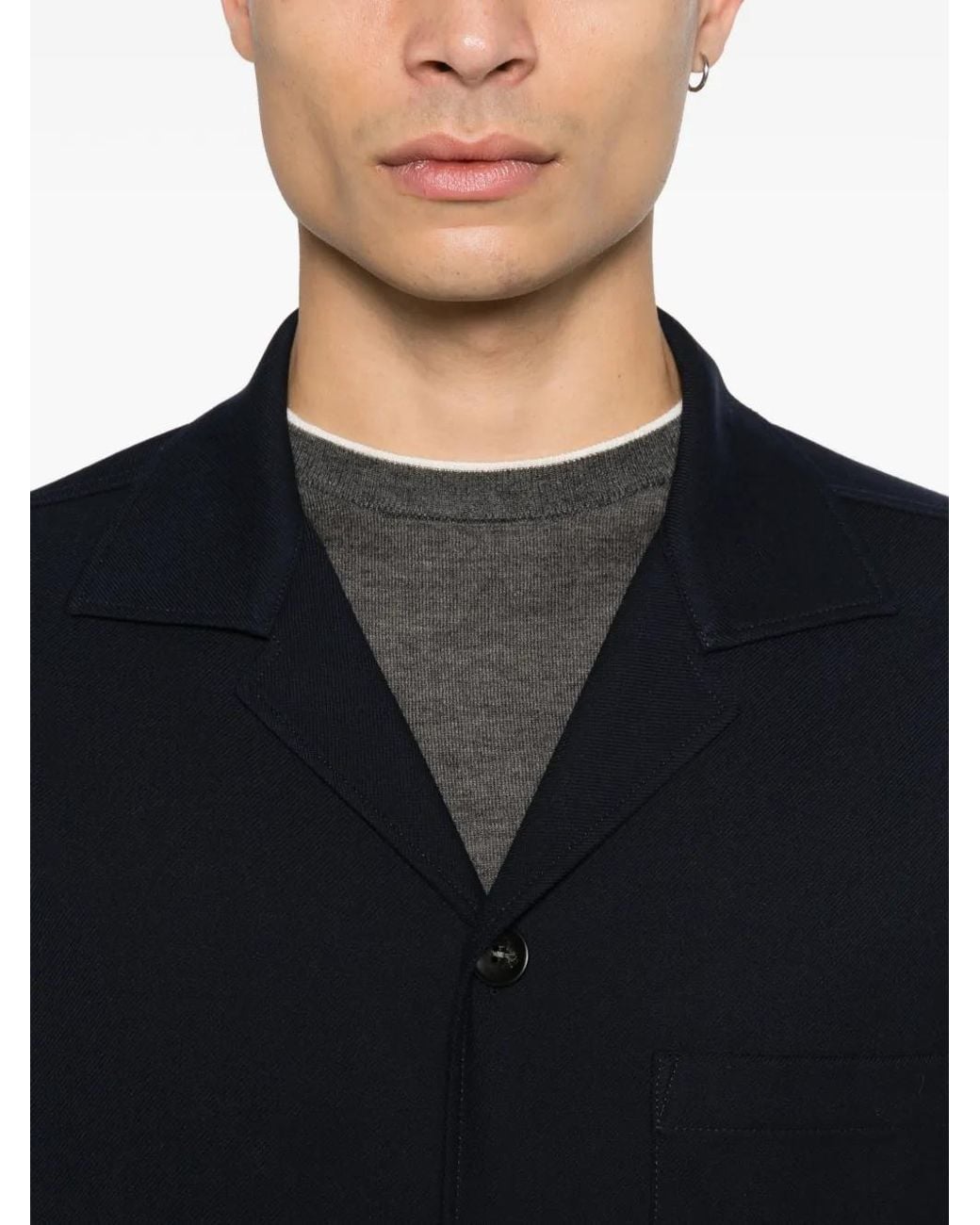 Canali Blue Button-Up Jacket for men