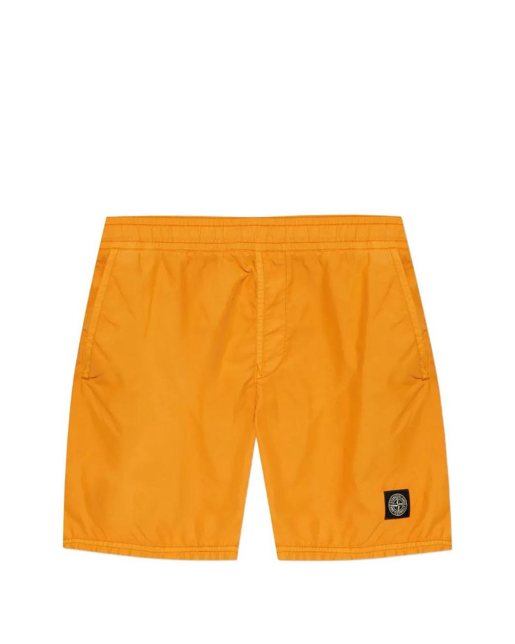 Stone Island Orange B100B09 Brushed Nylon Regular-Fit Mid-Length Swim Shorts With Pockets for men