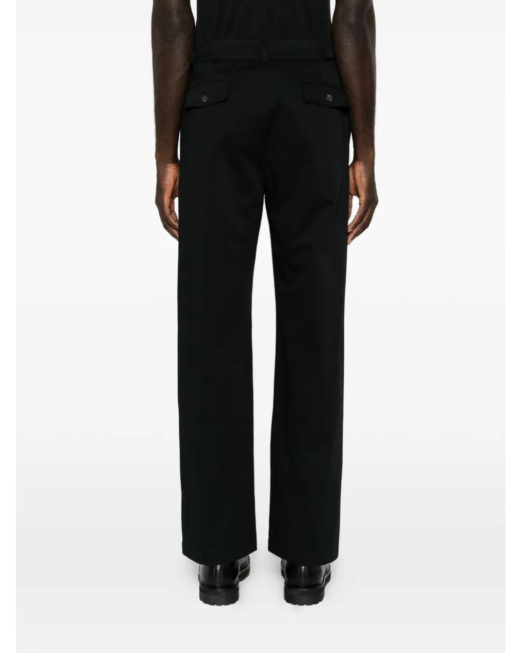 Amaranto Black Straight-Leg Trousers for men