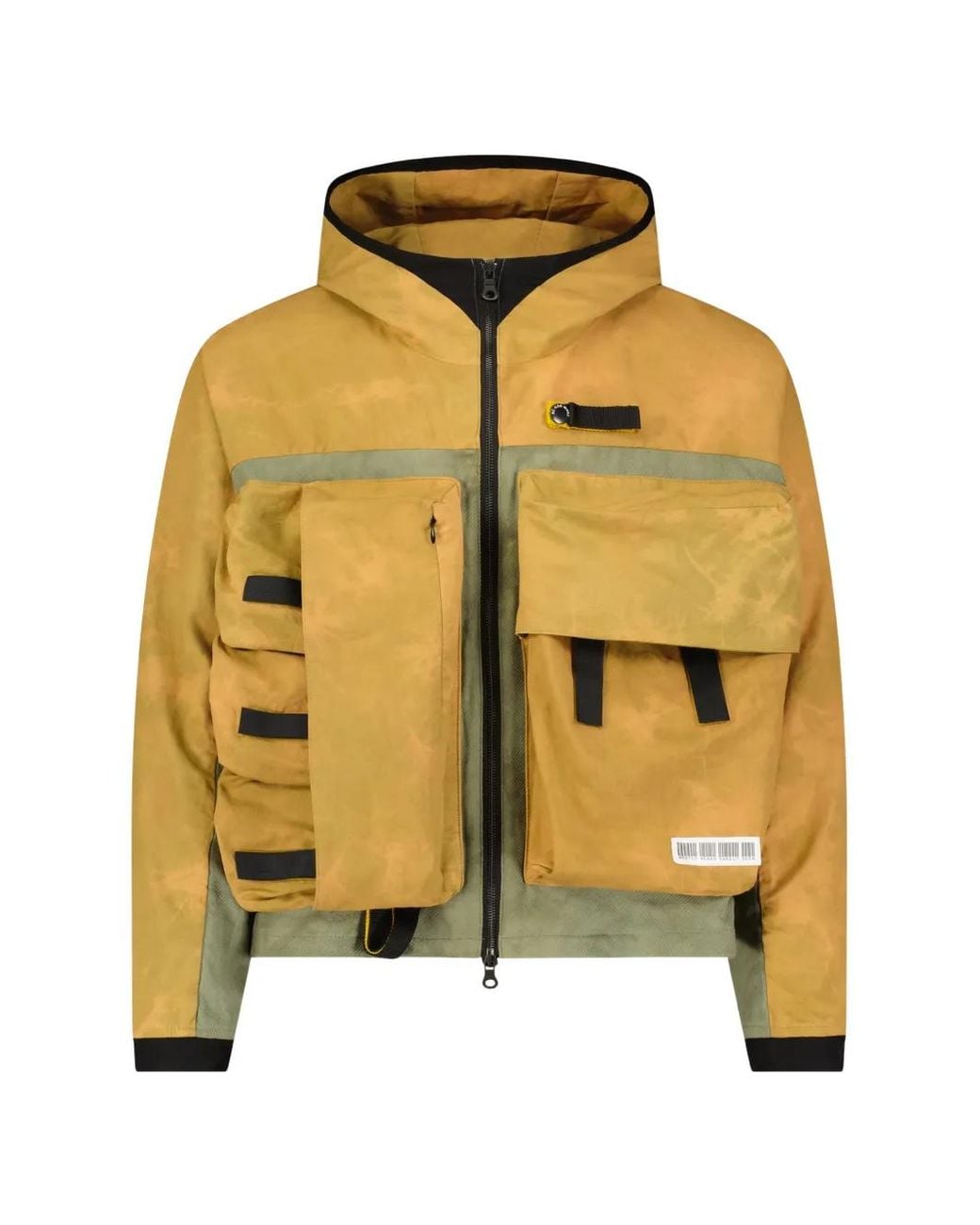 Mostly Heard Rarely Seen Metallic Multi-Pocket Hooded Jacket for men