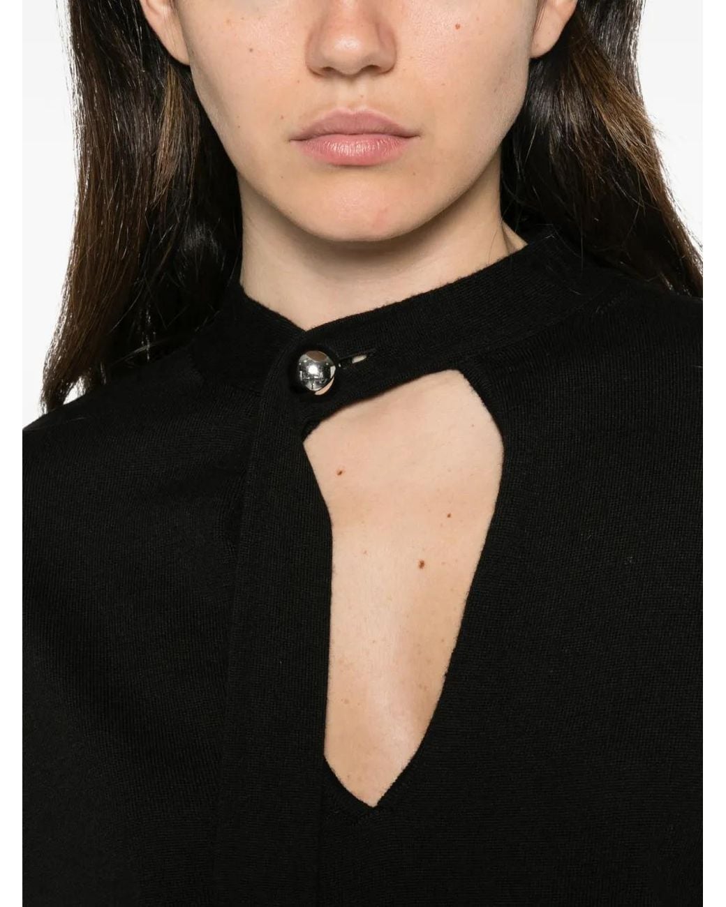 Alpha Studio Black Cut-Out Sweater