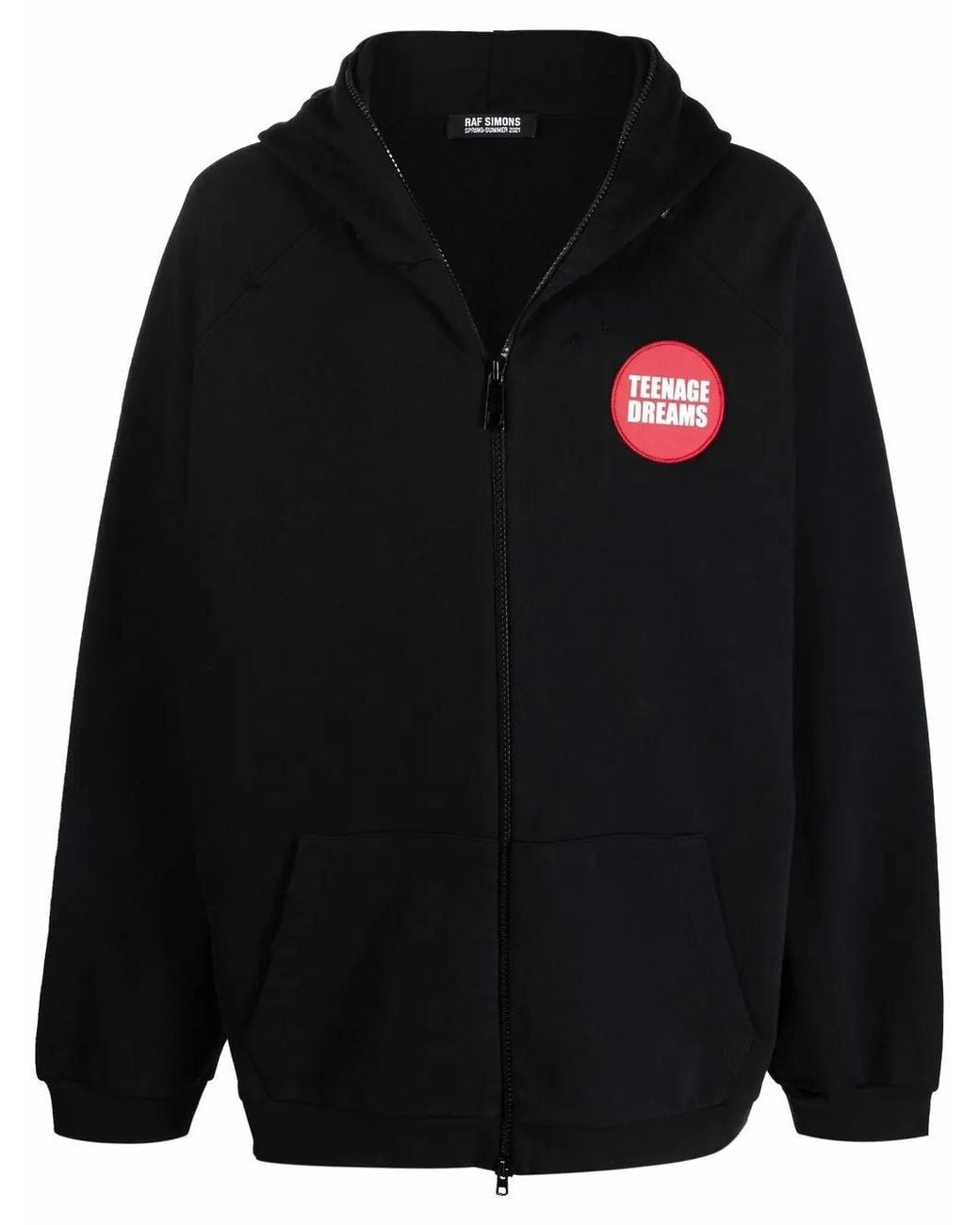 Raf Simons Black Teenage Dreams Zipped Hoodie for men