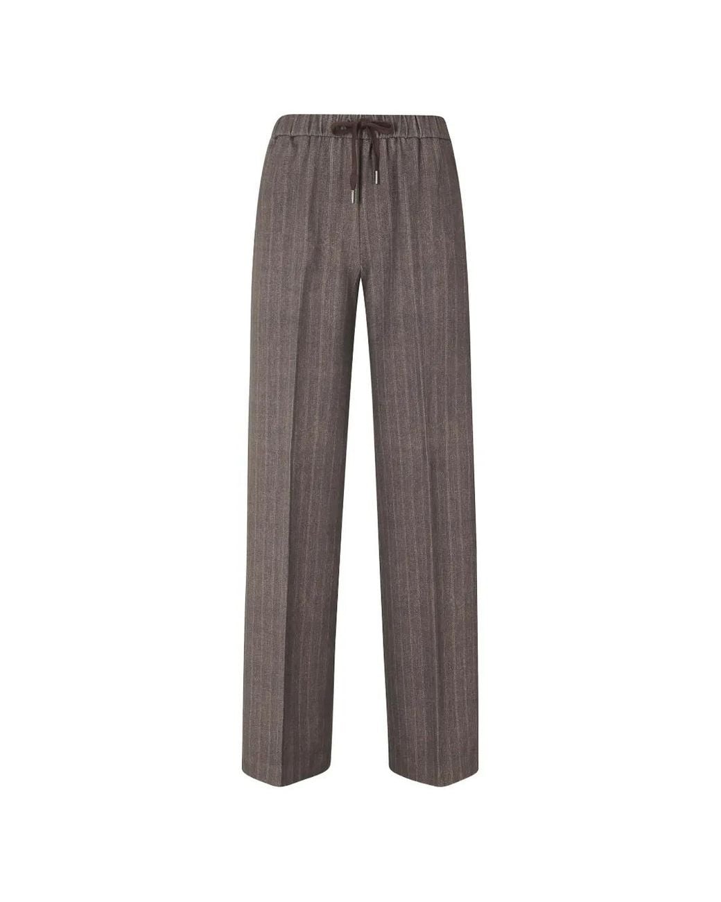 Circolo 1901 Gray Pinstripe-Print Drawstring Trousers