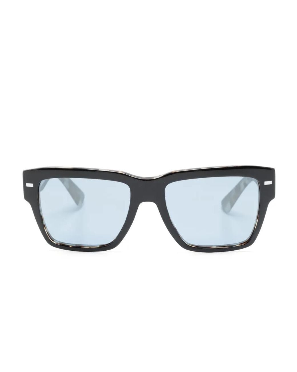 Dolce & Gabbana Black Logo-Engraved Square-Frame Sunglasses for men