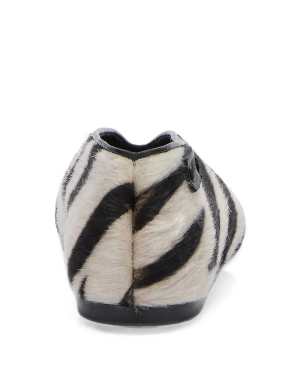 Moschino White Zebra-Print Ballet Flats