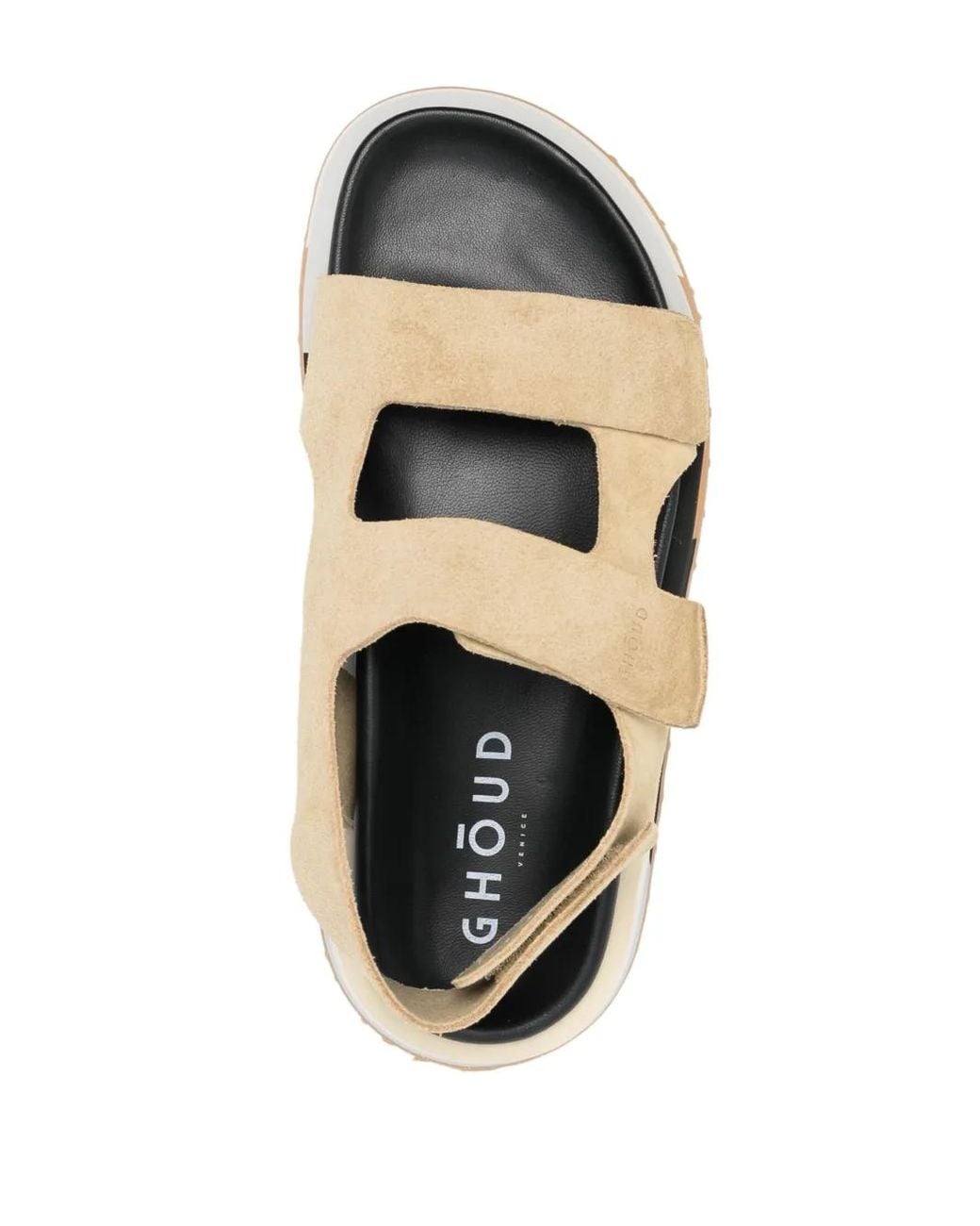 GHOUD VENICE Natural Suede Touch-Strap Sandals