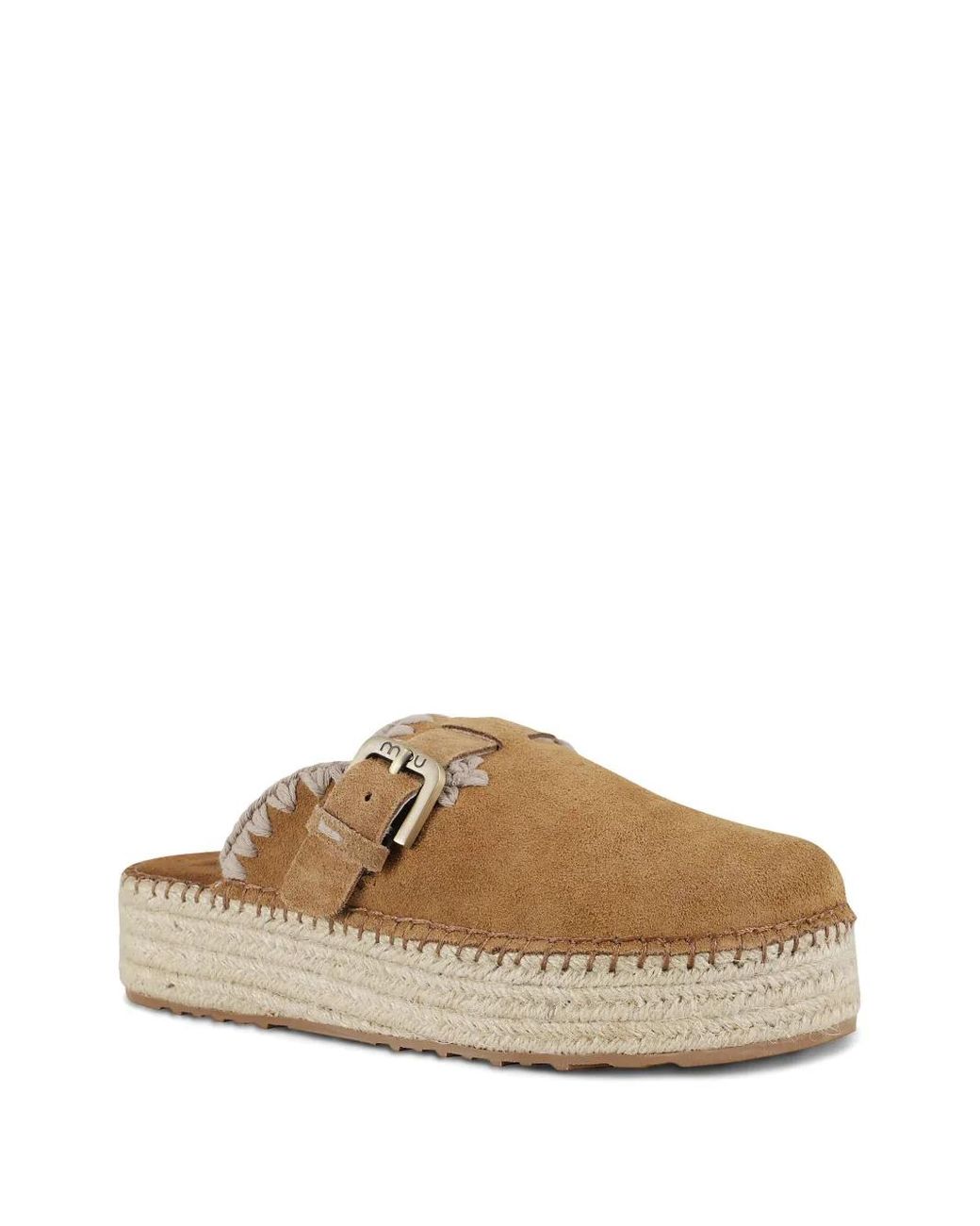 Mou Brown Leather Slippers
