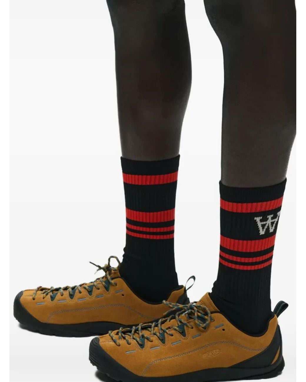 WOOD WOOD Black Ryder Striped Logo Socks (Set Of Two) for men