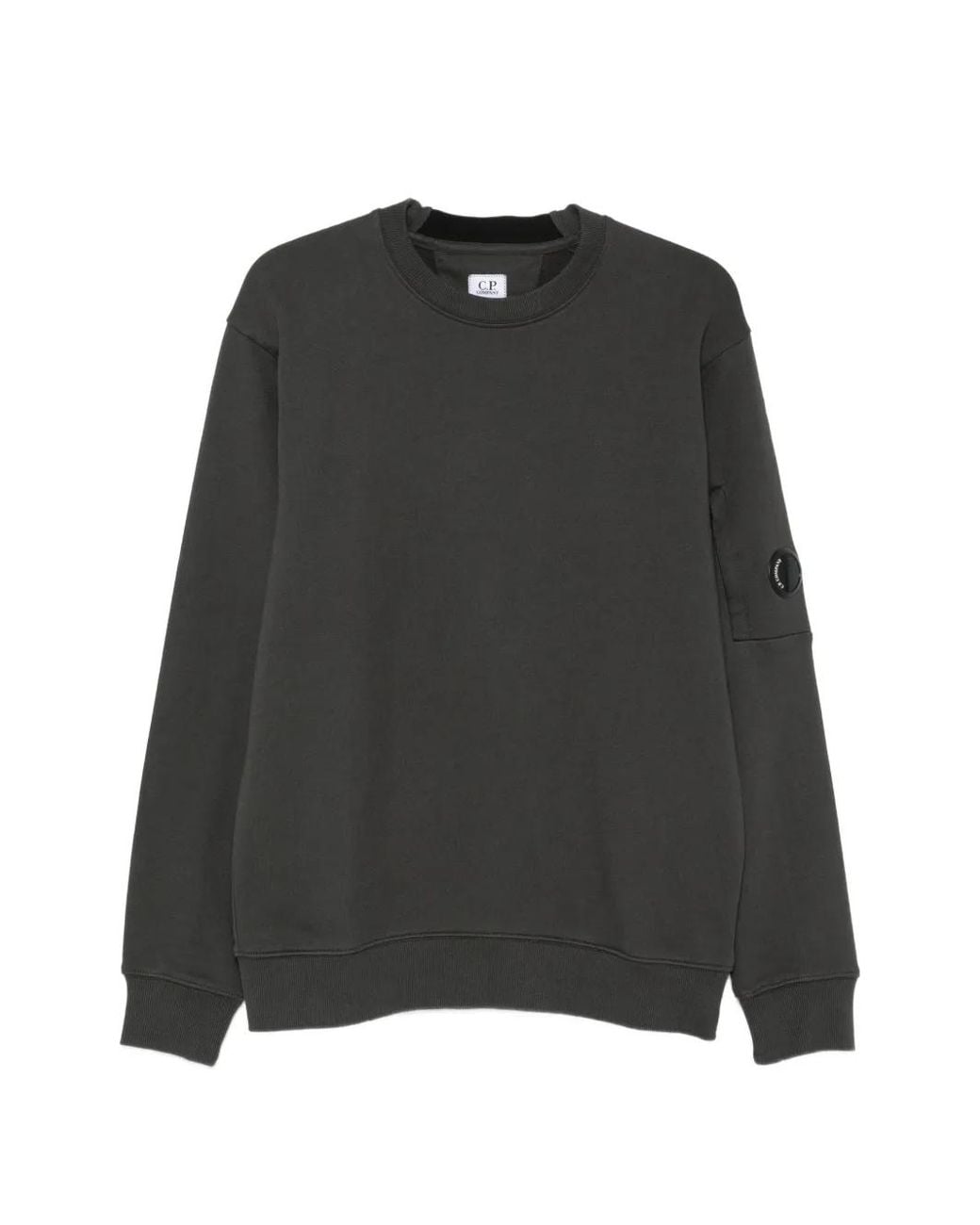 C P Company Black Lens-Detail Sleeve-Pocket Sweatshirt for men
