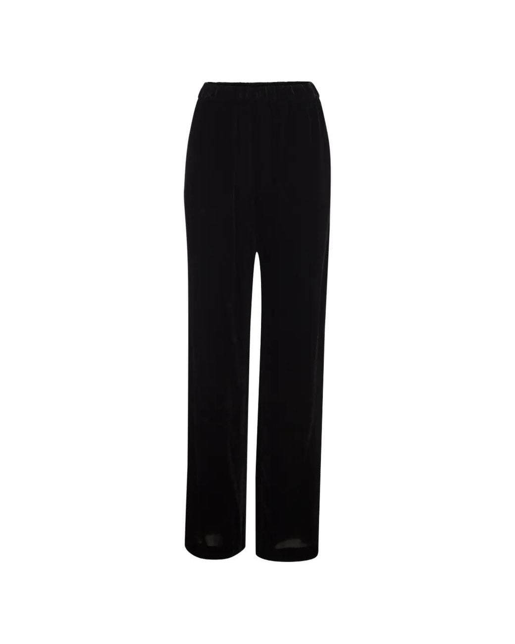 Weekend by Maxmara Black Velvet Palazzo Trousers